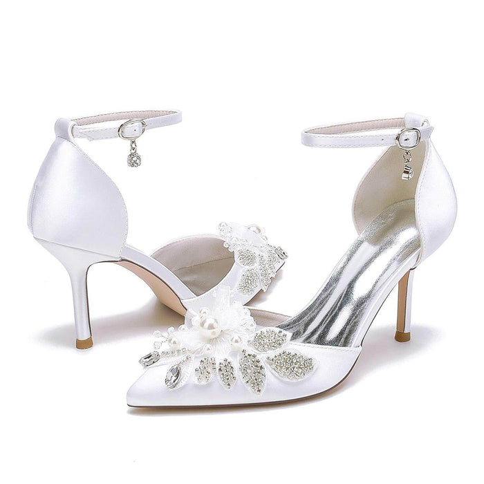 Stiletto Heel 8.5cm Silk-Like Shoes CK0476 - COCOMELODY