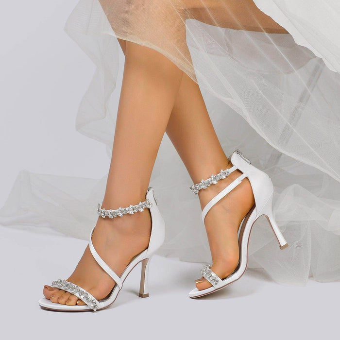 Stiletto Heel 9.5cm Silk-Like Shoes CK0391 - COCOMELODY