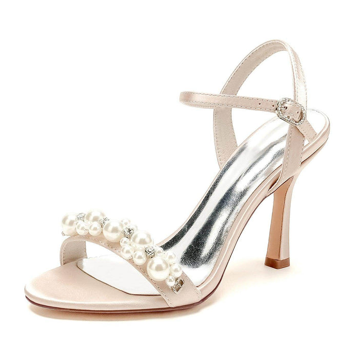 Stiletto Heel 9.5cm Silk-Like Shoes CK0478 - COCOMELODY