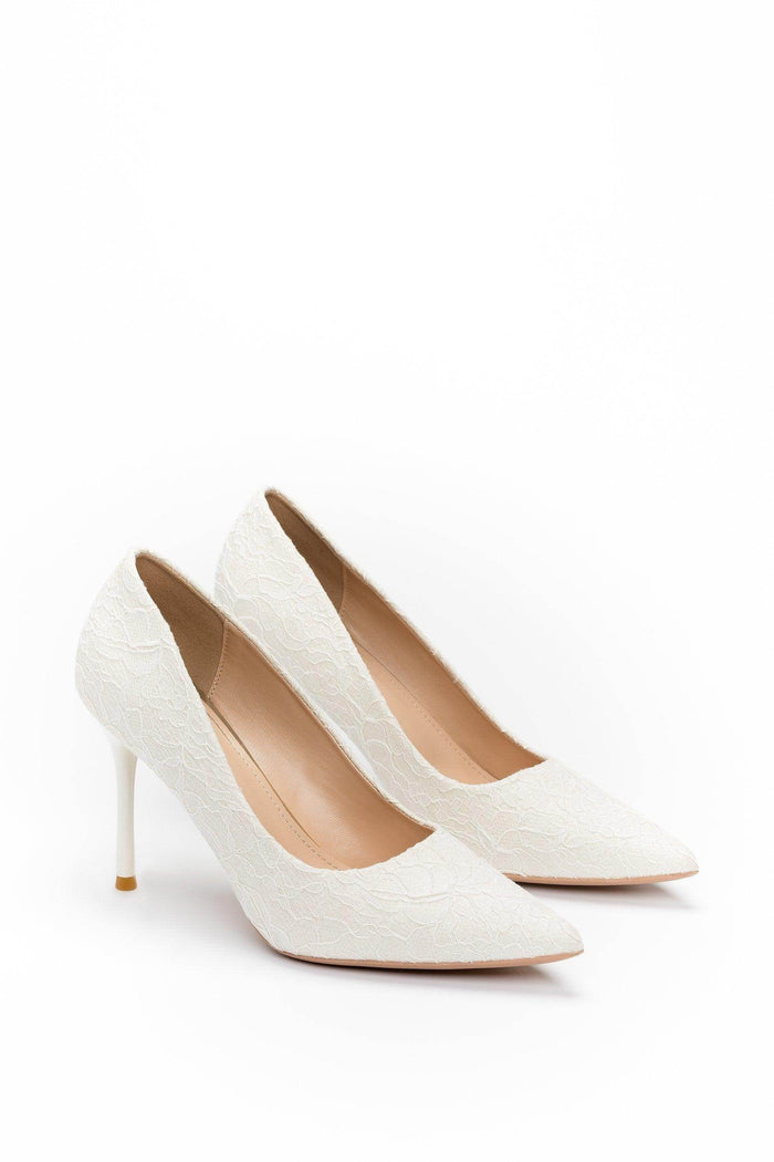 Stiletto Heel Lace Pointed Toe Bridal Shoes CK0102 - COCOMELODY