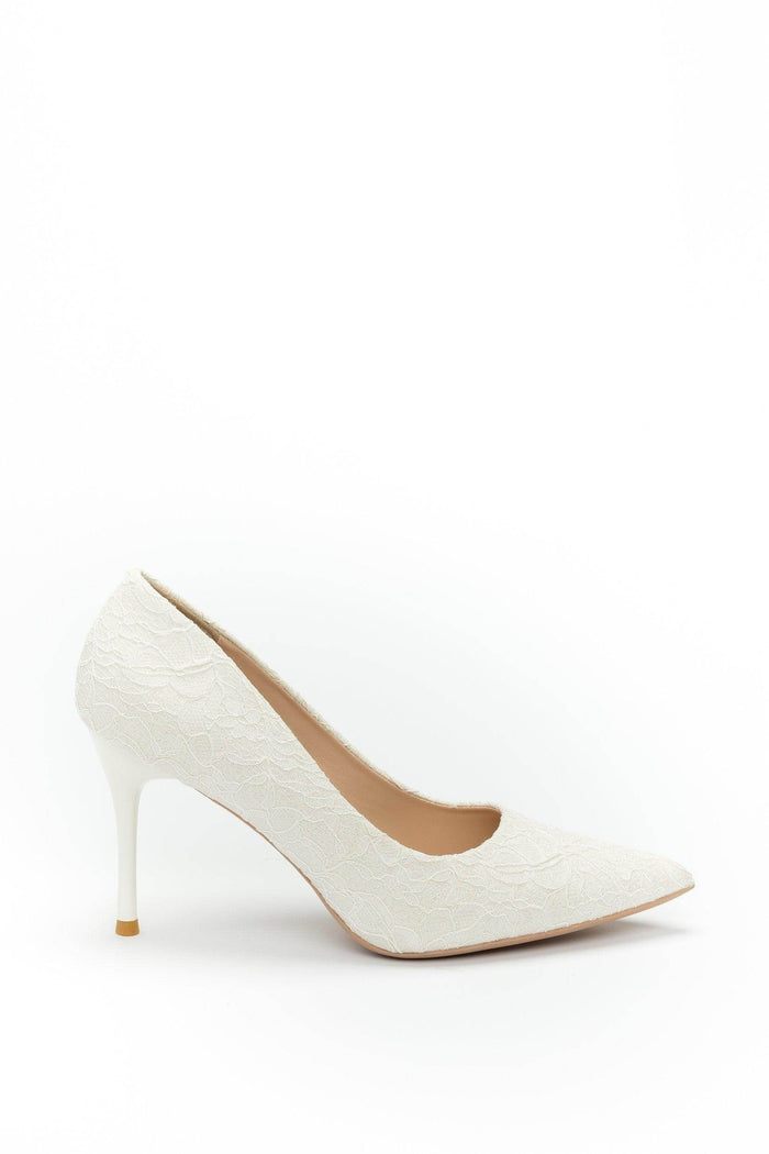 Stiletto Heel Lace Pointed Toe Bridal Shoes CK0102 - COCOMELODY