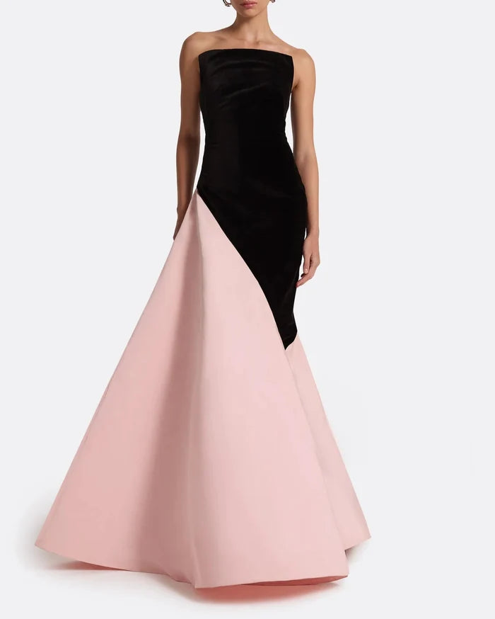 Strapless evening dress with bodice - Lucy