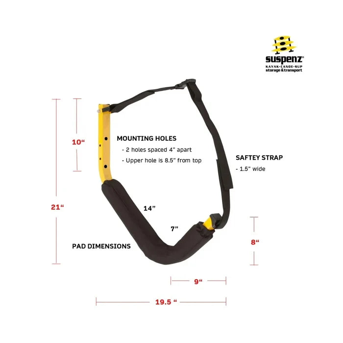 SUSPENZ EZ KAYAK RACK MARINE GRADE