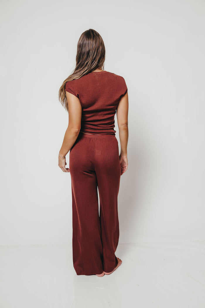 Sutton Ribbed Knit Set in Brown