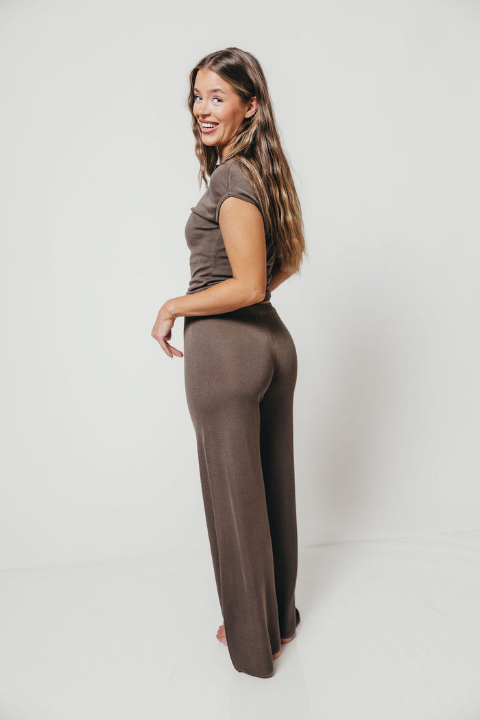 Sutton Ribbed Knit Set in Olive