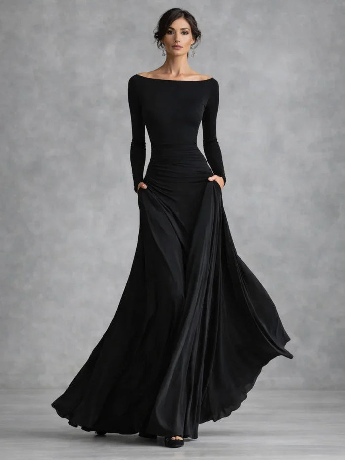Sydney - Elegant Women's Formal Maxi Dress with Off-Shoulder Design
