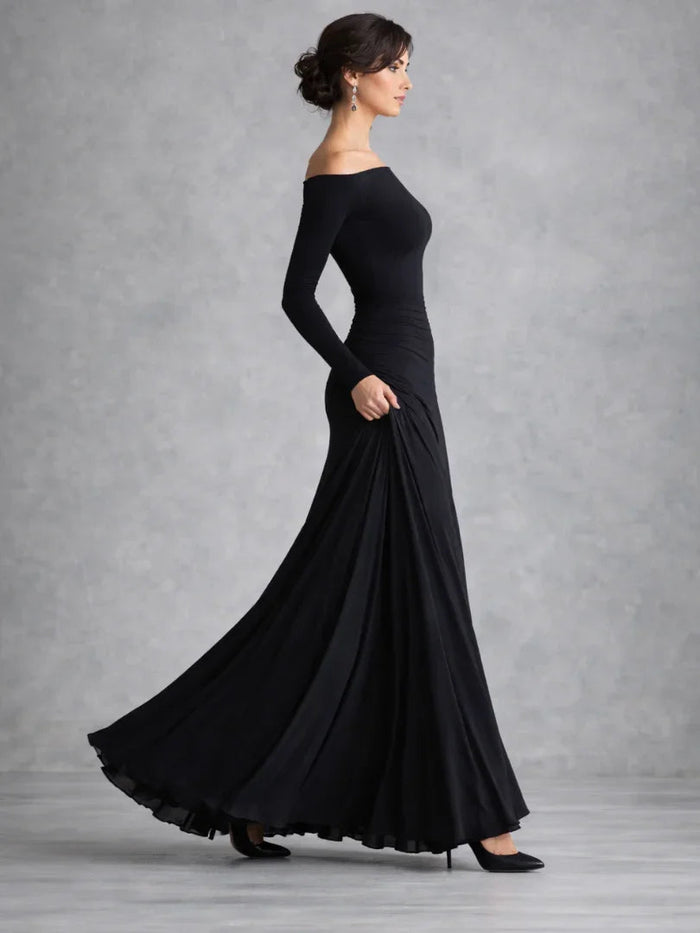 Sydney - Elegant Women's Formal Maxi Dress with Off-Shoulder Design