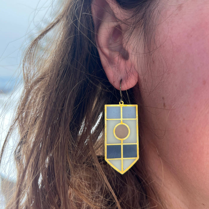 Symmetria // stained glass resin earrings