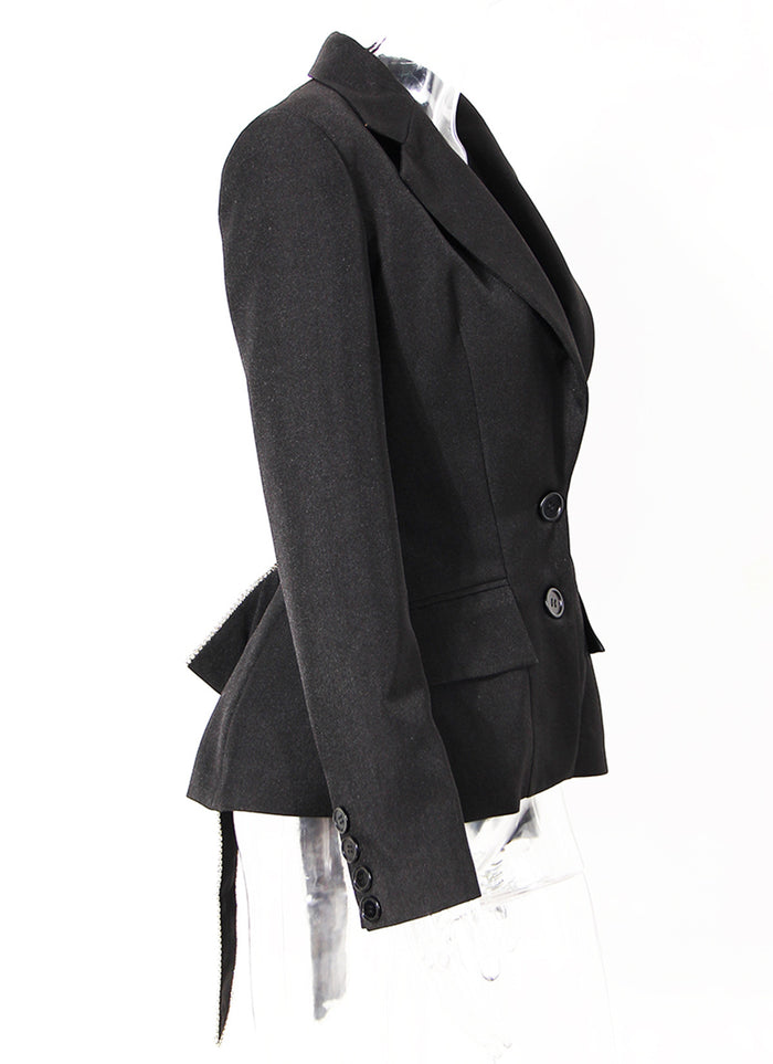 Tailored blazer with criss-cross detail - Lujiny