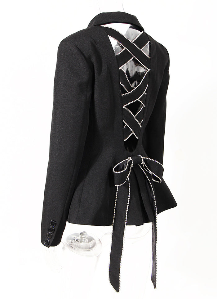Tailored blazer with criss-cross detail - Lujiny