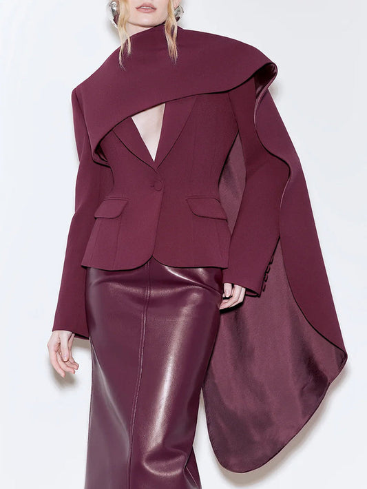 Tailored blazer with dramatic cape detail - Eliry