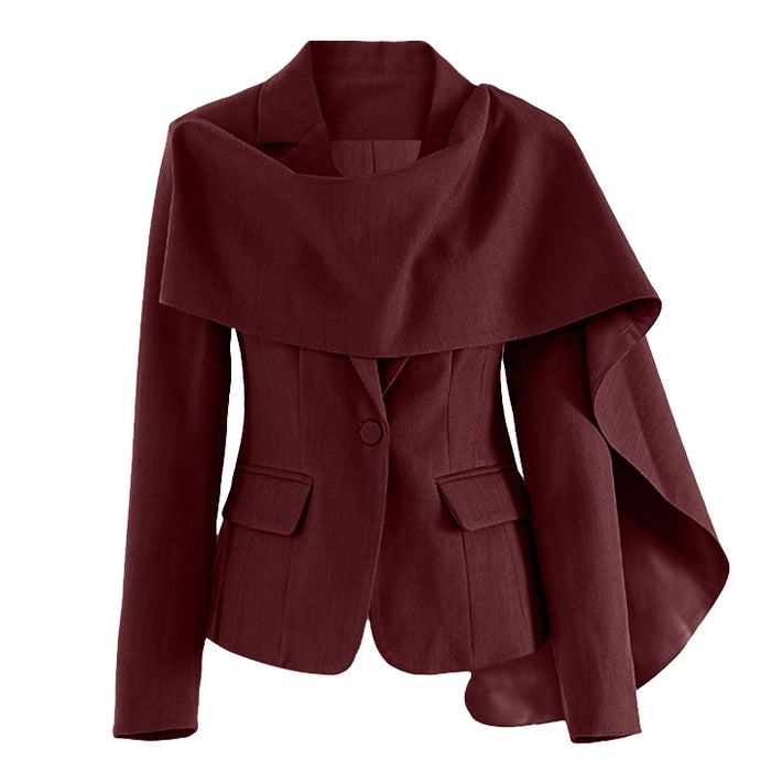 Tailored blazer with draped cape detail - Marcilu