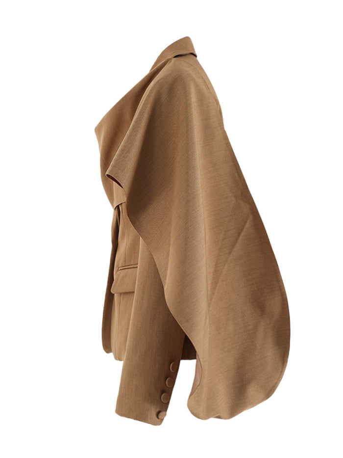Tailored blazer with draped cape detail - Marcilu