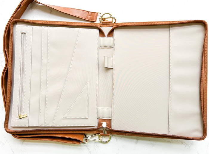 Tan Ministry Organizer with a Strap - Fully Accomplish - GINGERS