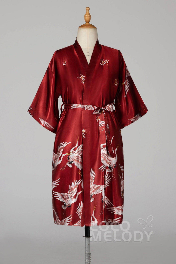 Tea Length Silk-Like Robes CZ0205 - COCOMELODY
