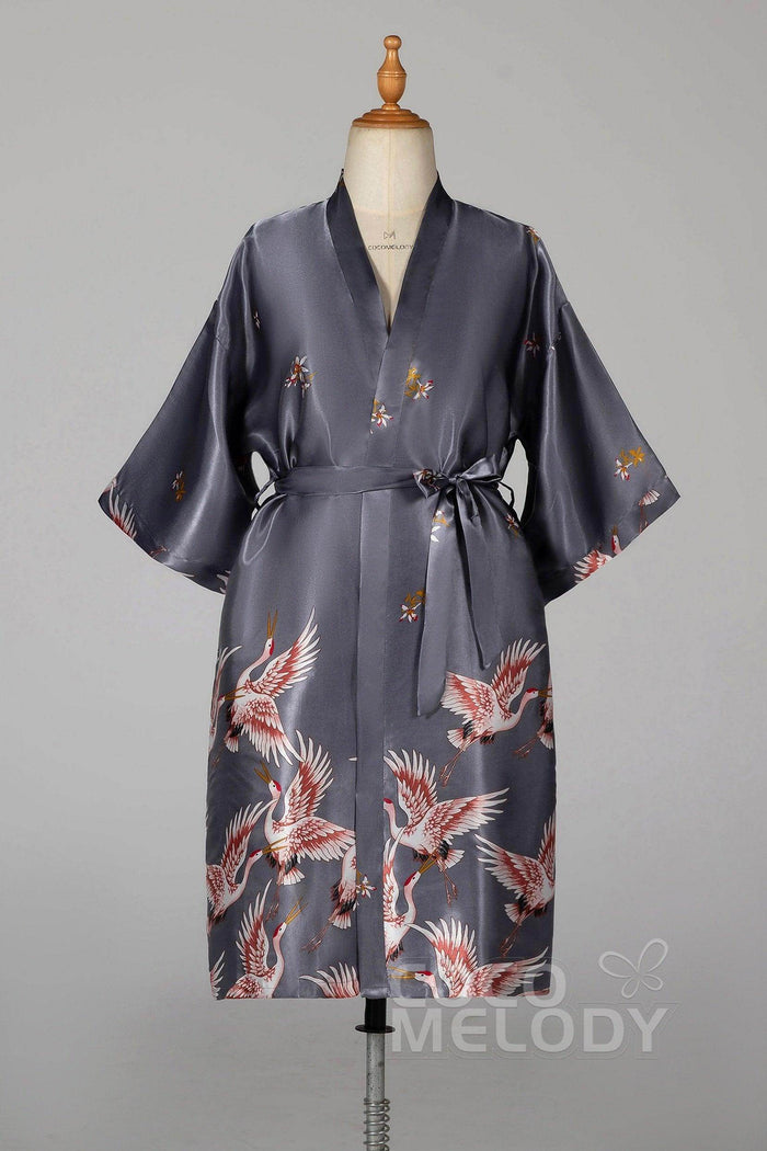 Tea Length Silk-Like Robes CZ0205 - COCOMELODY