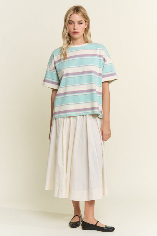 Teddy Multi Color Striped Tee in Mint *Live Exclusive*
