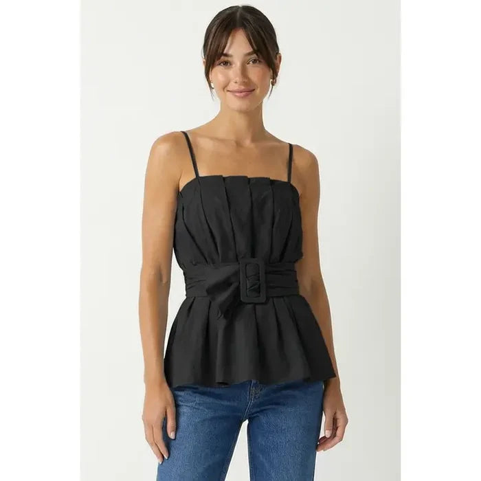 The Sutton Buckle Tank - Greige Goods