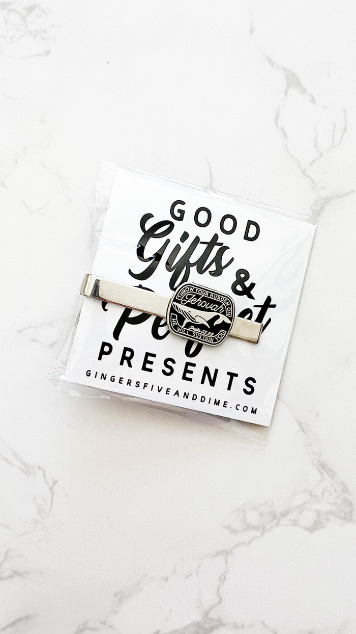 Throw Your Burden Tie Clip Silver - GINGERS