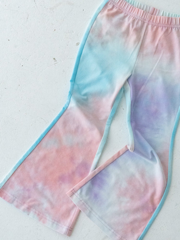 Tie-dye flare pants