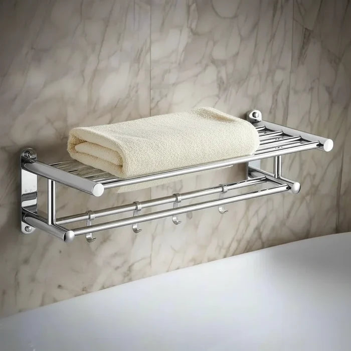 Towel Holder | Wall-Mounted Stainless Steel Rack | Space-Saving Bathroom & Kitchen Storage