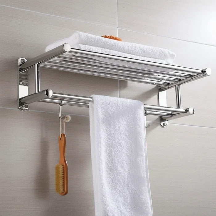 Towel Holder | Wall-Mounted Stainless Steel Rack | Space-Saving Bathroom & Kitchen Storage