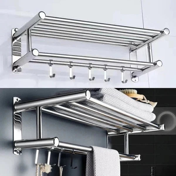 Towel Holder | Wall-Mounted Stainless Steel Rack | Space-Saving Bathroom & Kitchen Storage