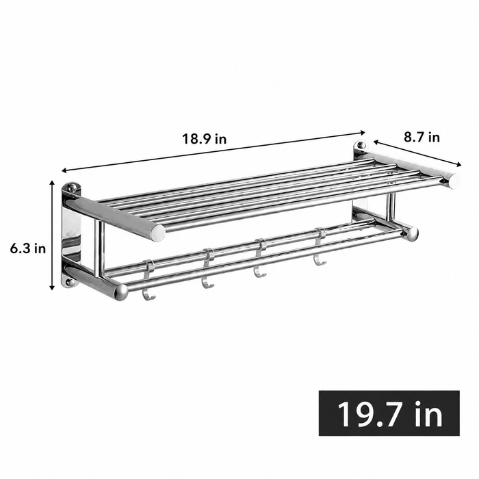 Towel Holder | Wall-Mounted Stainless Steel Rack | Space-Saving Bathroom & Kitchen Storage