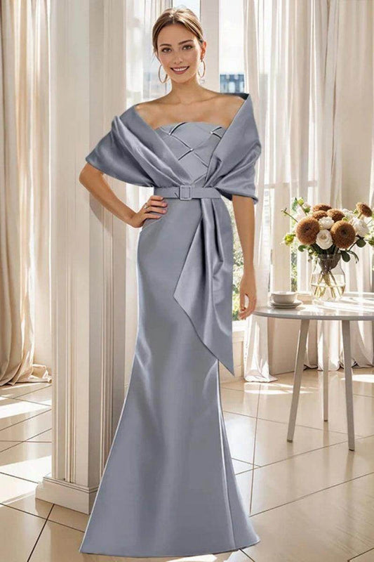 Trumpet 2 Pieces Floor Length Mother of the Bride Dresses CM0370 - COCOMELODY