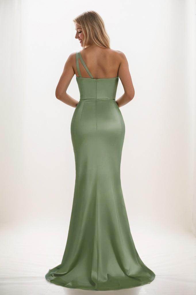 Trumpet Bridesmaid Dress with Split and Sweep Train CB0793 - COCOMELODY