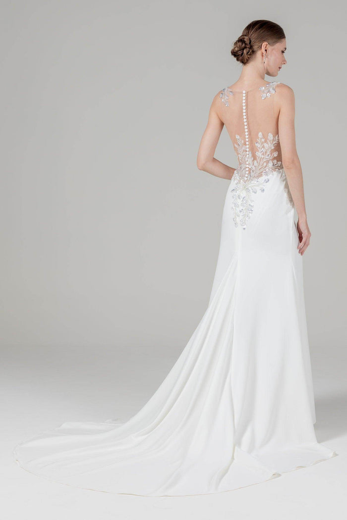 Trumpet Court Train Elastic Cloth Wedding Dress CW2591 - COCOMELODY