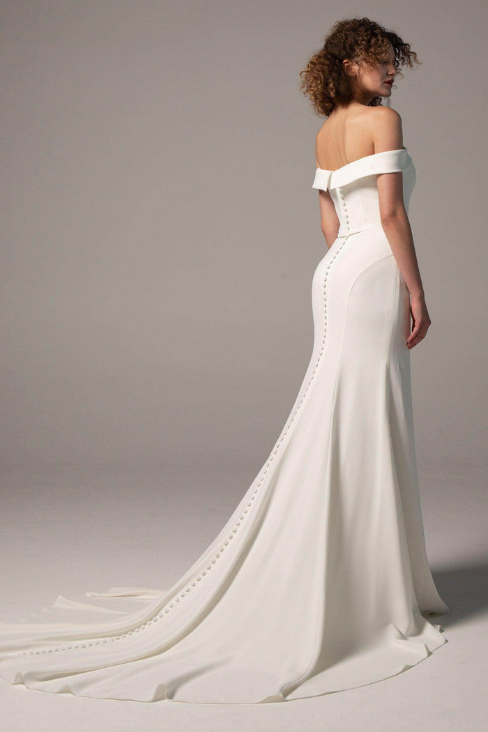 Trumpet-Mermaid Court Train Knitted Fabric Wedding Dress CW2366 - COCOMELODY