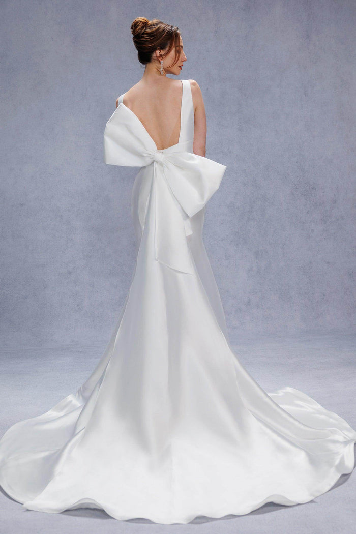 Trumpet-Mermaid Court Train Mikado Wedding Dress CW3356 - COCOMELODY