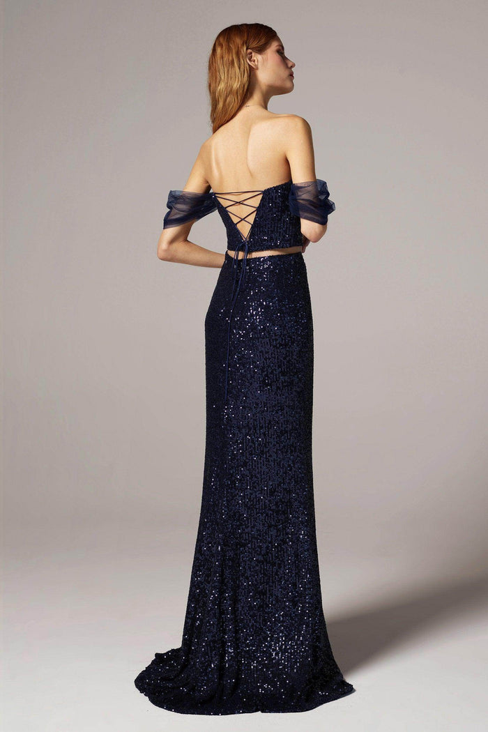 Trumpet-Mermaid Floor Length Sequined Dress CS0299 - COCOMELODY