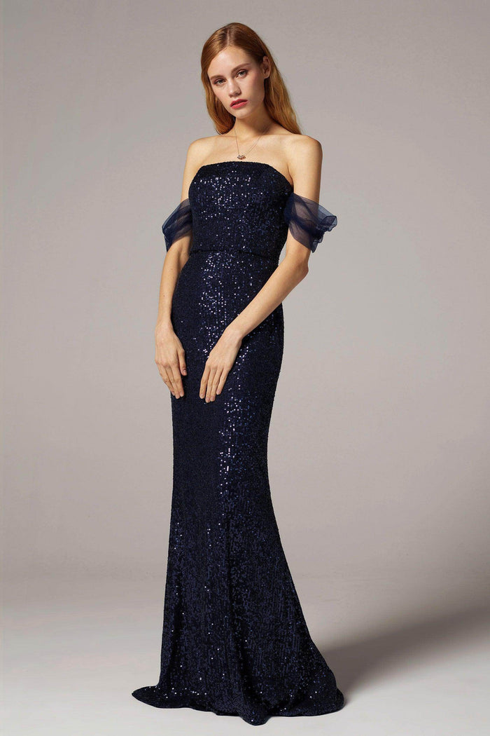 Trumpet-Mermaid Floor Length Sequined Dress CS0299 - COCOMELODY