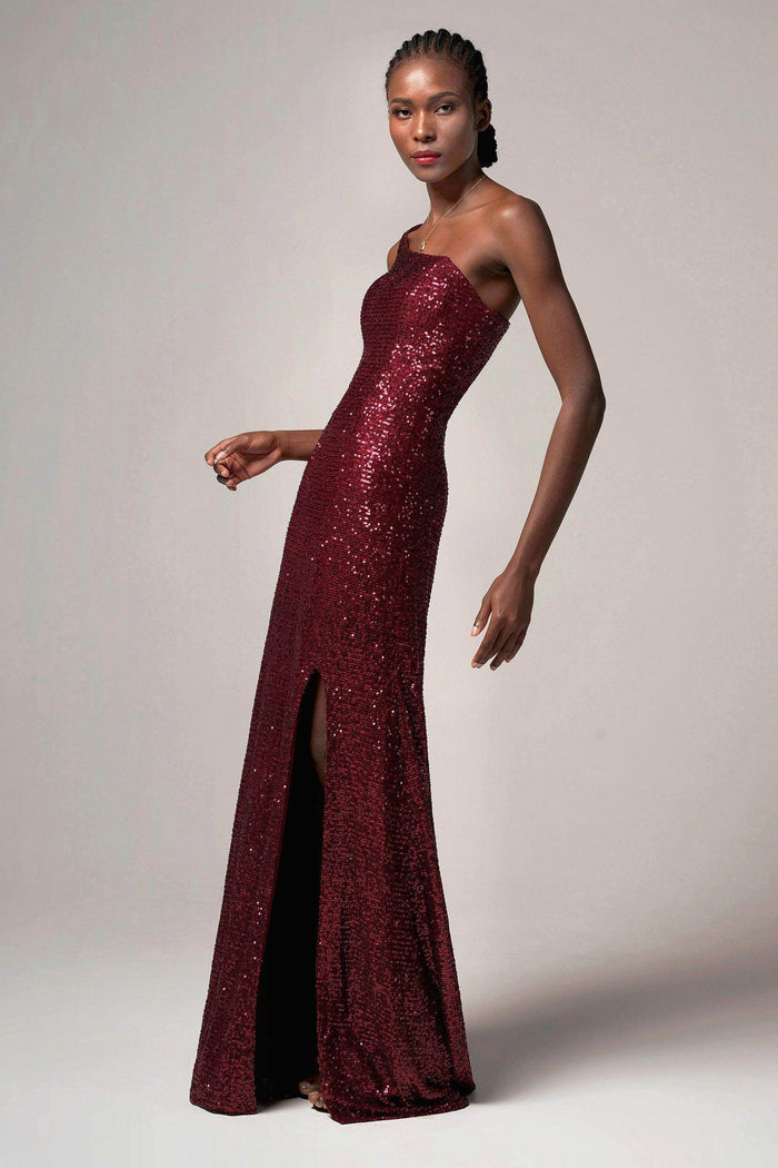 Trumpet-Mermaid Sweep-Brush Train Sequined Dress CB0406 - COCOMELODY