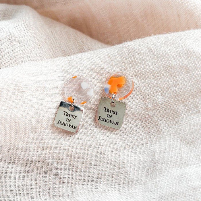 Trust In Jehovah Earrings - Stainless Steel