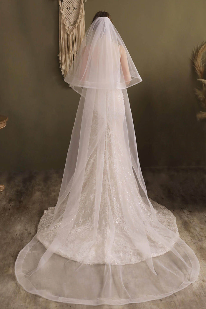 Two-tier Cut Edge Tulle Chapel Veils CV0268 - COCOMELODY