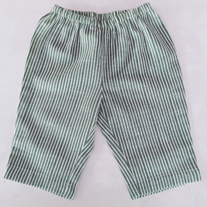 Unisex Sage-Green Stripes Print Pant Pants Yo Baby India