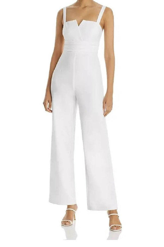 V-Neck Ankle Length Chiffon Wedding Jumpsuit 969348227585 - COCOMELODY