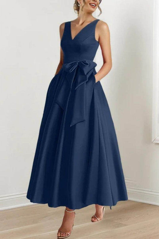 V Neck Sleeveless Ankle-Length Mother Of The Bride Dresses CM0331 - COCOMELODY