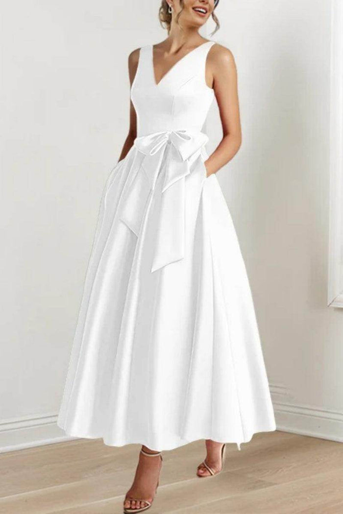 V Neck Sleeveless Ankle-Length Mother Of The Bride Dresses CM0331 - COCOMELODY