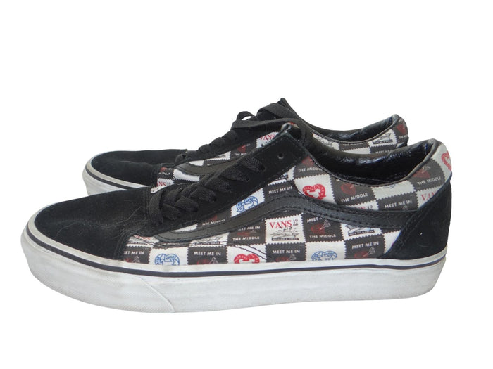 Vans Men's Black and Patterned Sneakers0