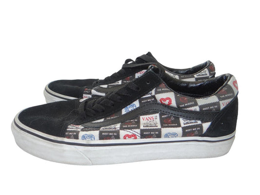 Vans Men's Black and Patterned Sneakers0