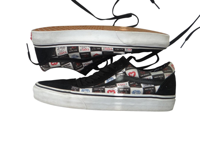 Vans Men's Black and Patterned Sneakers1
