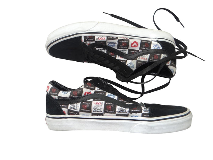 Vans Men's Black and Patterned Sneakers2