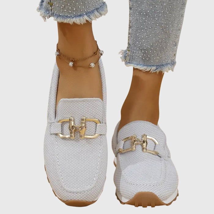 Victoria - Casual Women's Comfort Loafers with Chain Detail