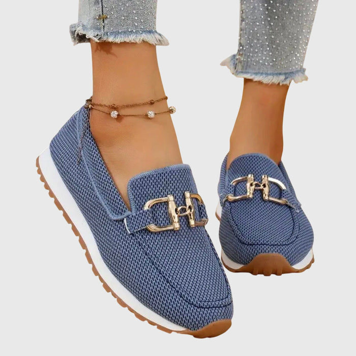 Victoria - Casual Women's Comfort Loafers with Chain Detail