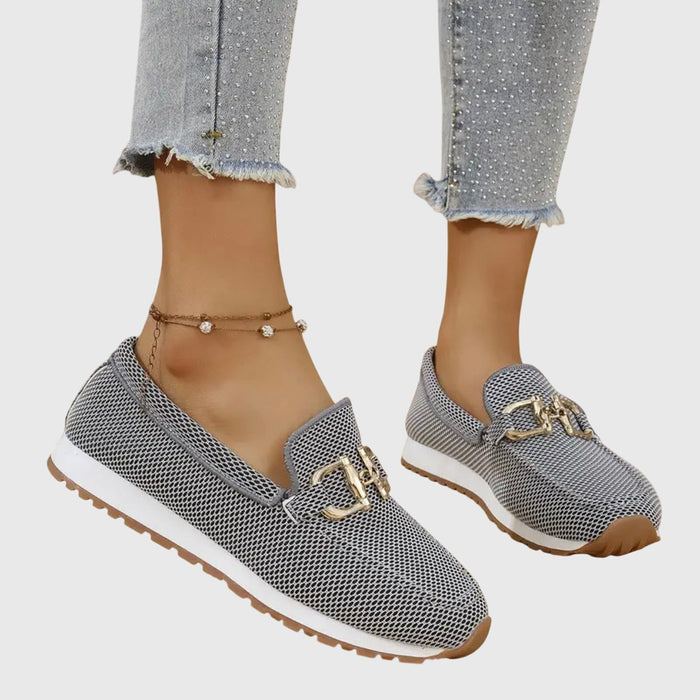 Victoria - Casual Women's Comfort Loafers with Chain Detail