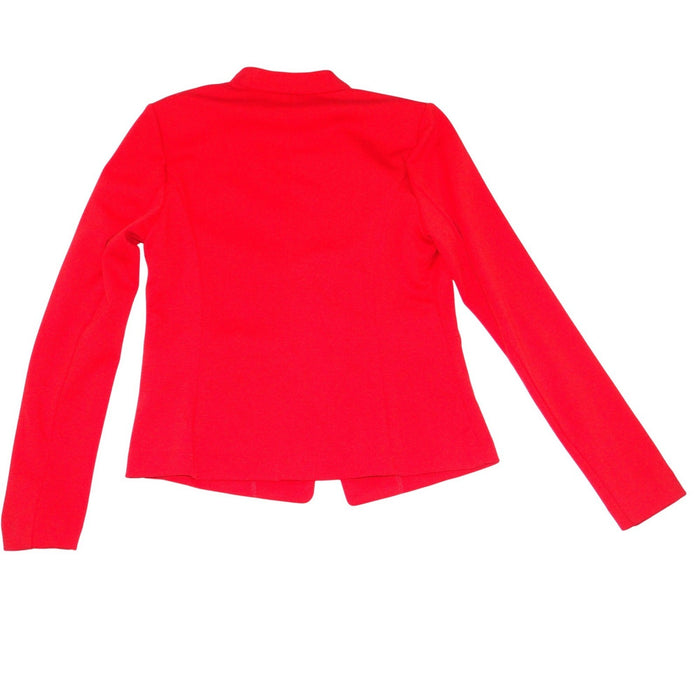 VTG Covington Womens Red Single Button Open Front Collarless Blazer Jacket Small3